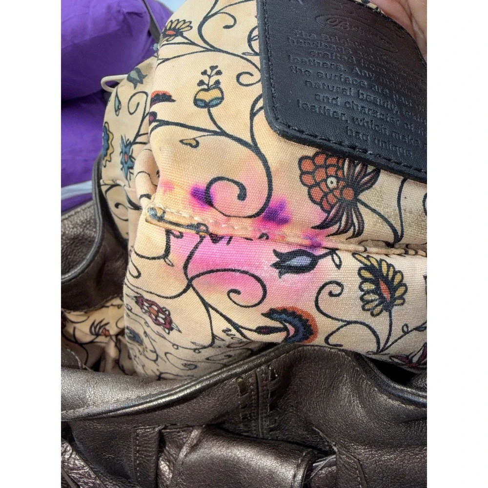 Brighton Metallic Pewter Leather Bow Hobo Shoulder Bag Silver Heart A301748 - Picture 11 of 12